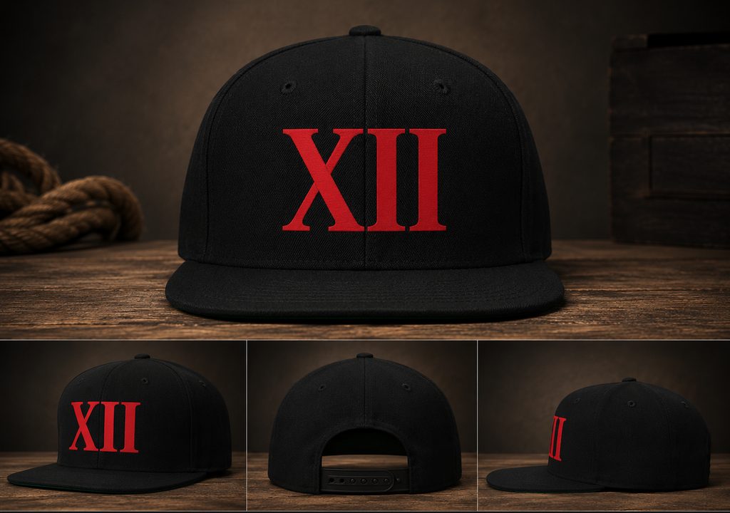 XII Flat Bill Cap – Crimson Edition