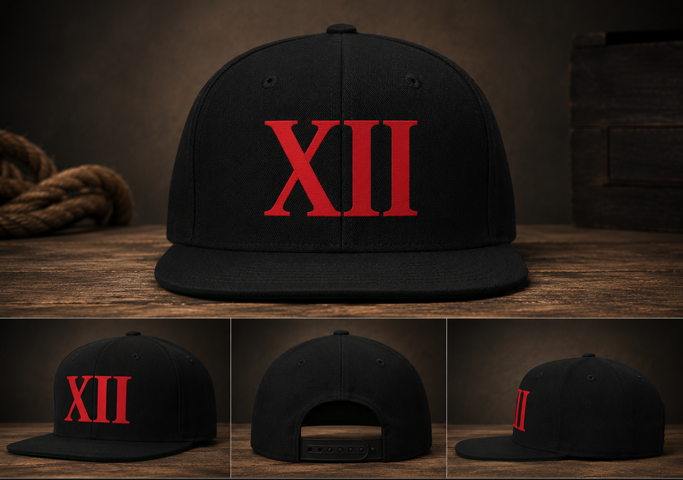 XII Flat Bill Cap – Crimson Edition